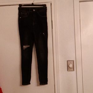 Shein Black Distressed Jeans NWOT